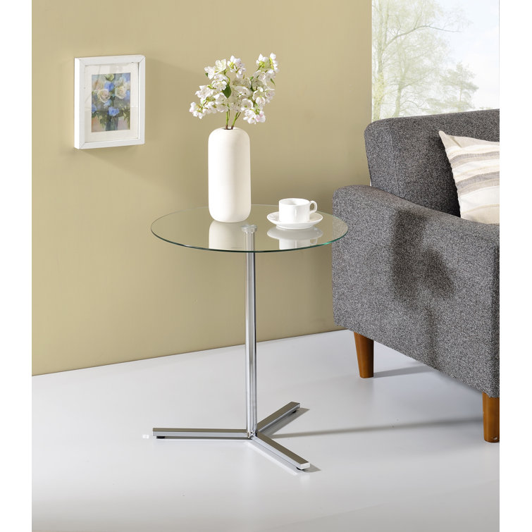Latitude Run® Damika Glass Top Pedestal End Table Wayfair Canada